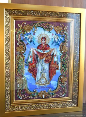 Образа в каменьях икона Покрова Пресвятой Богородицы арт. 7732 купить  дешево со скидкой по акции | Образа в каменьях