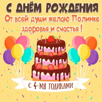 С днём рождения, Полина! Открытка и поздравление!