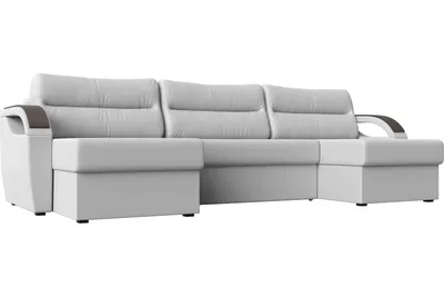 П-образный диван Лига диванов Форсайт полностью экокожа белая 100836 -  выгодная цена, отзывы, характеристики, фото - купить в Москве и РФ