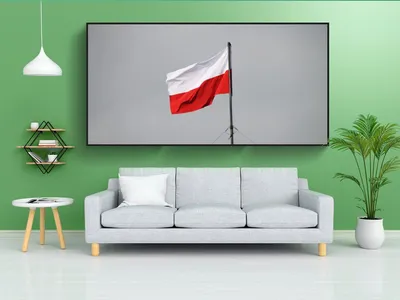 Польский флаг польская с эмблемой Bandera 120x75cm - docom.com.ua