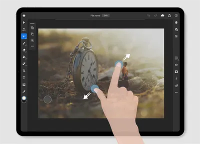 Поворот, панорамирование, масштабирование и восстановление холста в  Photoshop на iPad