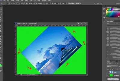 Как повернуть объект в фотошопе?