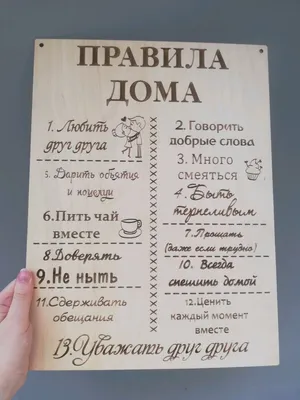 Картина на холсте Правила дома на белом 40х50 см - купить в Москве, цены на  Мегамаркет