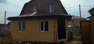 Построена утепленная каркасная пристройка к дачному дому в Гатчинском р-не