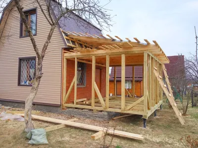Каркасные пристройки к деревянному дому – варианты проектов, особенности  строительства, фото, видео