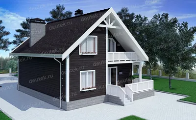 X1 – проект дома с мансардой 12 на 15 с 3 спальнями из газобетона