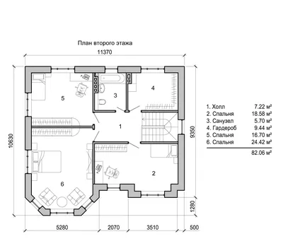 планировка двухэтажного дома 2 этаж | Двухэтажные дома, План загородного  дома, План дома