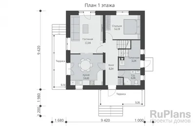 Проекты домов от Евгения Мороза: №145-01. Готовый проект двухэтажного дома  из газосиликатных блоков (240,2 м2)