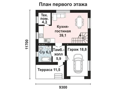 Проект дома 2 этажа с большой гостиной 160 м2 | Архитектурное бюро \"Беларх\"  - Авторские проекты планы домов и коттеджей
