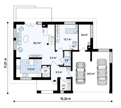 Проект: Двухэтажный дом 6 на 8. 72 м2 – цена, характеристики, комплектация