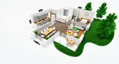 Проект одноэтажного дома с гаражом и верандой 00-96 🏠 | СтройДизайн