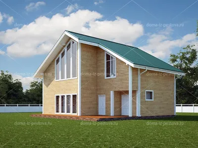 N3 - Простой проект одноэтажного дома 10 на 12 из пеноблоков по низкой цене  с фото, планировками и чертежами