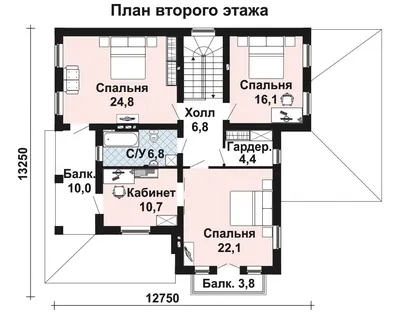 Проект дома из СИП на 127,9 м2, размером 8,1 x 9,0 м, одноэтажный с  мансардой, тамбур, техническое помещение, крыльцо, цена от ЭкоЕвроДом