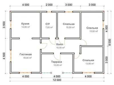 620B «Каллиопа» - проект одноэтажного дома, 2 спальни, с террасой и с  гаражом, в современном стиле: цена | Купить готовый проект с фото и  планировкой