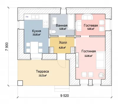 Проект небольшого гостевого дома до 50 кв.м. | Архитектурное бюро \"Беларх\"  - Авторские проекты планы домов и коттеджей