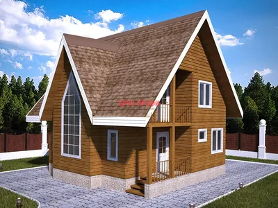 Одноэтажный деревянный дом 6на9 с террасой и крыльцом - строительство в Мск  и МО - цена от 830000 рублей