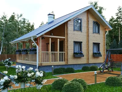 Проекты домов 60 м² из дерева - Деревянные дома на 60 кв м