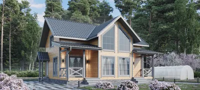 Проект дома из бруса №19 8х7,5 по цене от 756 000 руб. - строительство деревянных  домов в Санкт-Петербуге