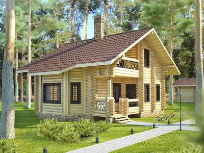 Проект двухэтажного деревянного дома с мансардой № 13-59 в европейском  стиле | каталог Проекты коттеджей