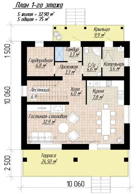 Проект каркасного дома 10х10 Пафос с крыльцом и мансардой: фото и цены.