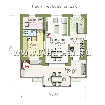 Проект дома 1550-2 одноэтажный жилой дом