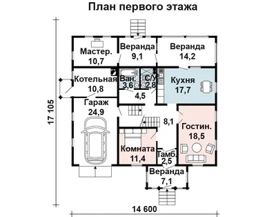 Проекты домов от Евгения Мороза: №004-00-10. Эскиз одноэтажного жилого дома  из бруса