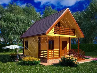 Проект дома из бруса 6 на 8 с мансардой в Улан-Удэ | Проект деревянного дома  Н-9 - 526 000 рублей - Екатерем