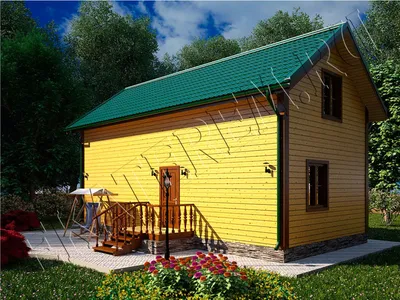Проект деревянного дома из бруса 8 на 10 м с 3 спальнями в Улан-Удэ