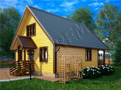 Проект дома из бруса 4 на 5 в Улан-Удэ | Проект деревянного дома Н-36 - 300  000 рублей - Екатерем