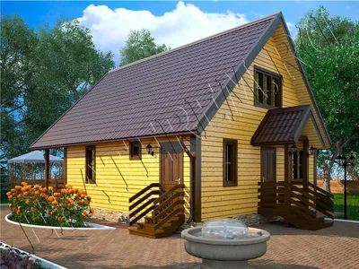Проект дома из бруса 8 на 10 в Улан-Удэ | Проект деревянного дома Н-43 -  776 000 рублей - Екатерем