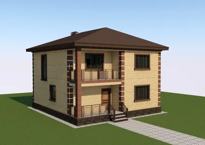 Проект двухэтажного дома из кирпича 11 на 9 метров с мансардой / Каменные  дома / Проекты