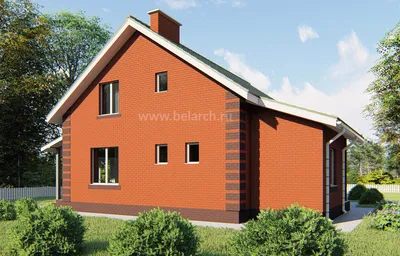 DT0680 – проект небольшого дома с гаражом и мансардой 12 на 9 метров
