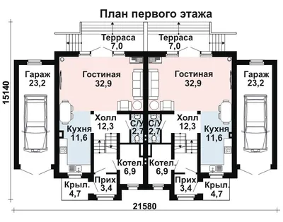 Небольшой дом на две семьи | Архитектурное бюро \"Беларх\" - Авторские проекты  планы домов и коттеджей