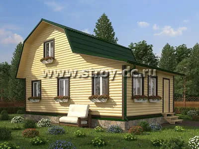Каркасный дом 6 на 8 с ломаной крышей, проект и цена в Москве - 049КДБО200  - 53Строй