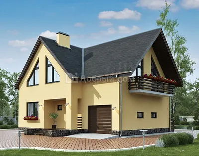 Проект мансардного дома с гаражом ПРАКТИЧНЫЙ 3 купить в Минске на  Territoria.by