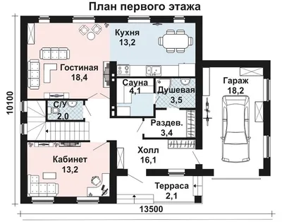 Проект двухэтажного дома с гаражом из керамзитобетонных блоков KARAT купить  в Минске на Territoria.by