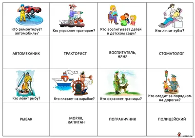 Профессии для детей в картинках. Лото. Кто чем занимается