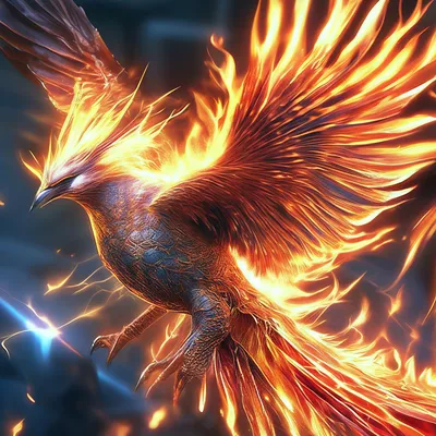 изображение огненного феникса стоящего на скале, картинка птица феникс фон  картинки и Фото для бесплатной загрузки