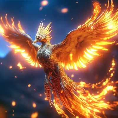 Огненная птица феникс, высокая …» — создано в Шедевруме