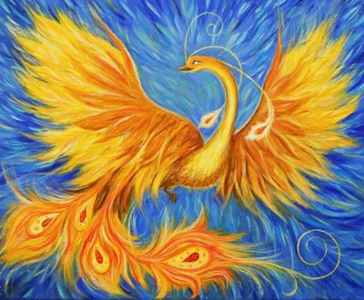 Птица феникс перья огненные, хвост …» — создано в Шедевруме