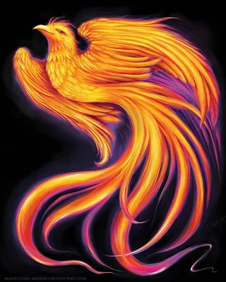 Птица феникс перья из языков …» — создано в Шедевруме