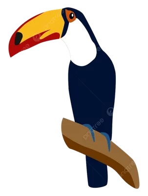 Голубой фон,птица тукан сидит на …» — создано в Шедевруме