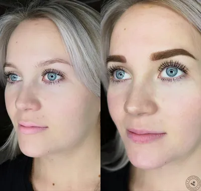 Брови, которые идеально подходят для вашего лица: фото Пудровый татуаж бровей до и после