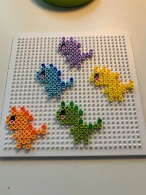 pyssla ikea easy idea || dinosaur | Easy perler bead patterns, Diy perler  bead crafts, Perler bead disney