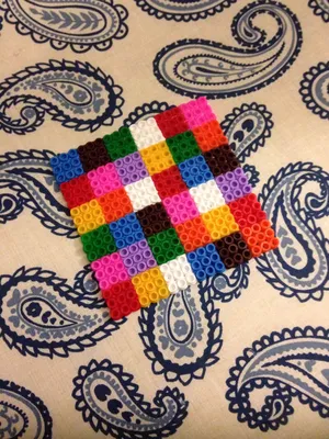 pyssla bead coaster, square, #mine | Pyssla beads, Fuse beads, Perler beads