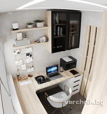 Домашний офис: 75 фото — дизайн рабочего места в квартире, идеи как  организовать рабочий уголок | Houzz Россия