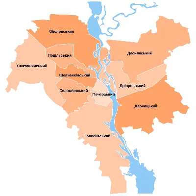 Районы, микрорайоны и массивы Києва - карта всех районов на DIM.RIA
