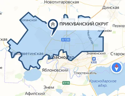 Карта районов Краснодара