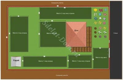 Планировка участка 10 соток с домом: как правильно распланировать дачную  территорию прямоугольной и квадратной формы, план-схема дачи с огородом и  садом, фото примеров – Авирон Девелопмент