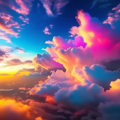 Разноцветные облака ￼, 4k, красиво, …» — создано в Шедевруме